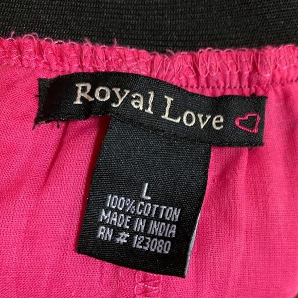 Royal Love bright pink mini skirt w/ black elastic waistband size Large - Picture 2 of 4